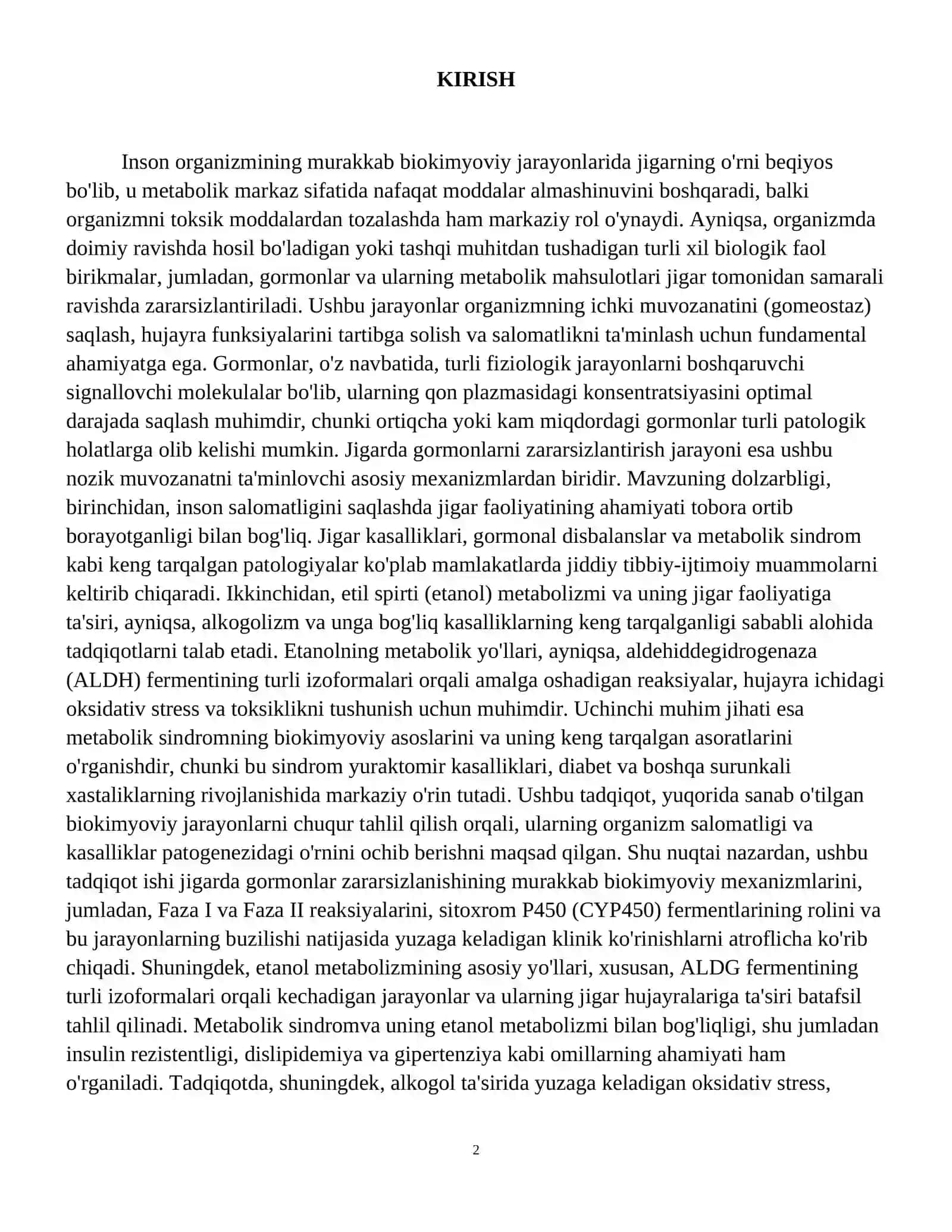 Jigarda gormonlarni zararsizlantirilishi, klinik ahamiyati. 3