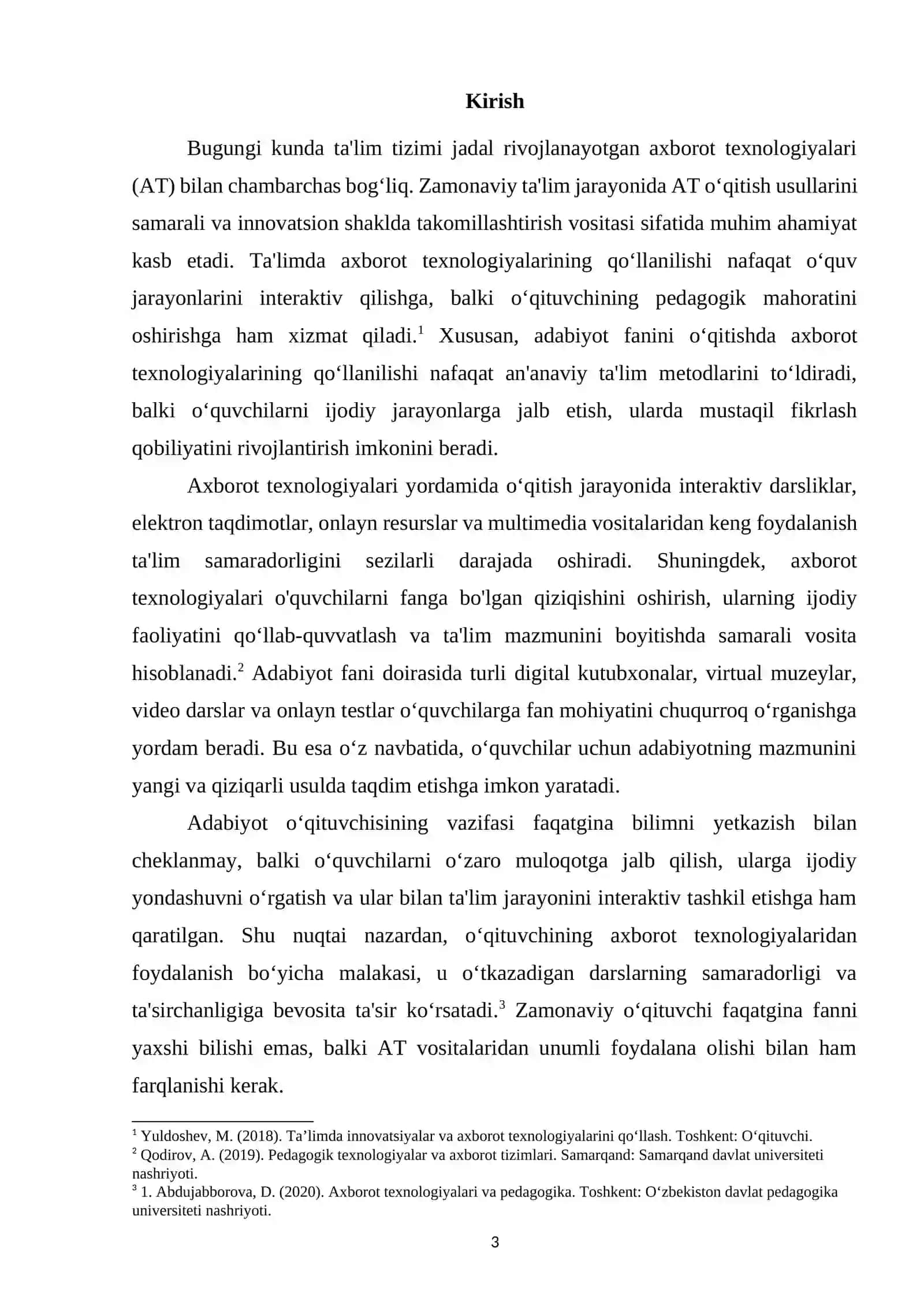 Adabiyot fanini oʻqitishda axborot texnologiyalaridan foydalanish pedagogik mahoratni oshirish omili 3
