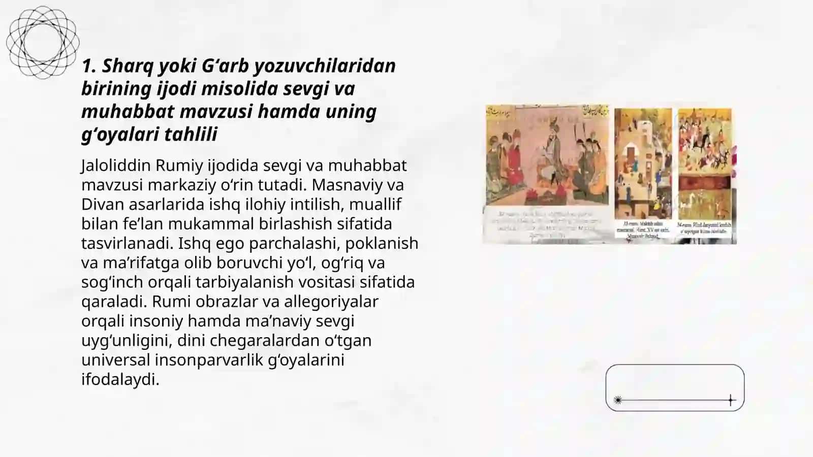 Sharq yoki Gʻarb yozuvchilaridan birining ijodi misolida mavzu va gʻoya tahlili 3