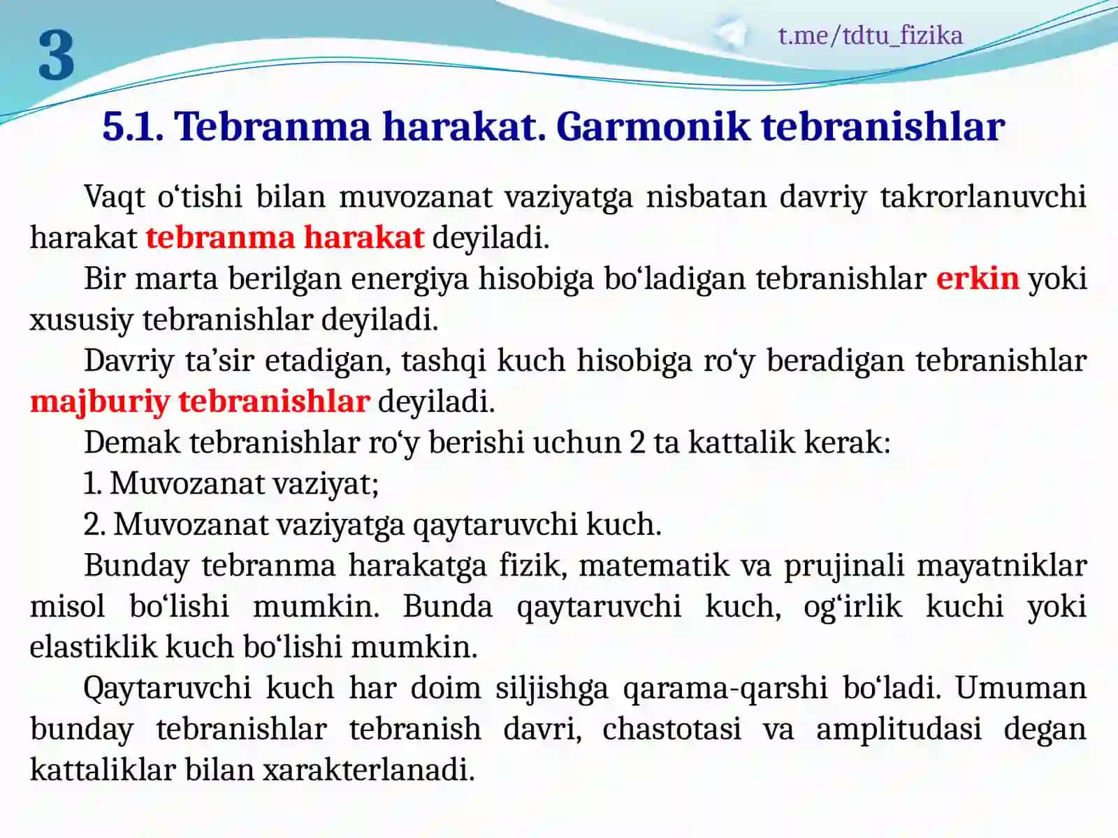 MEXANIK TEBRANISHLAR 3