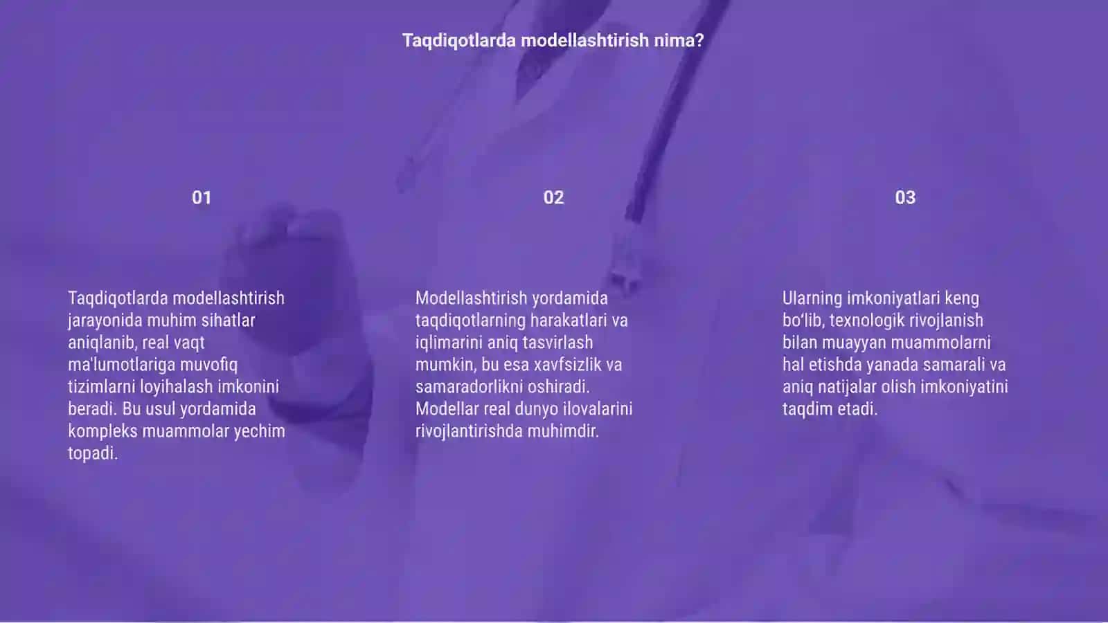 Taqdiqotlarda modellashtirish va ularning imkoniyatlari 3
