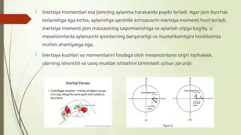 Inertsiya kuchlari va momentlari. Mexanizmlarni kinetostatik hisoblash 3