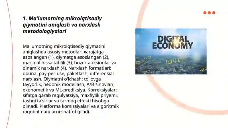Raqamli iqtisofiyotda mikroiqtisodiy muammolar. Data narxi va algoritmik raqobat 3