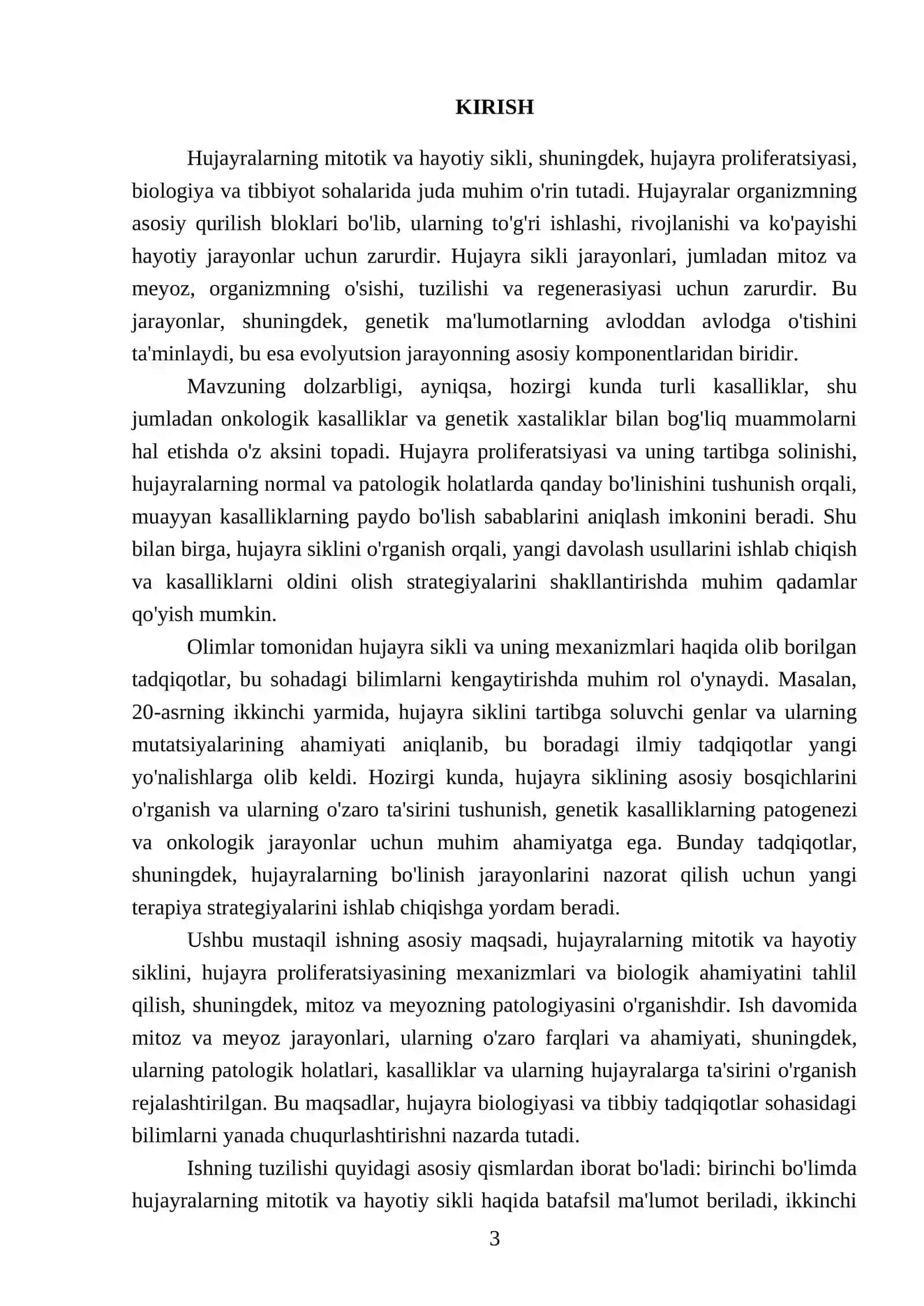 Hujayralaming mitotik va hayotiy sikli 3