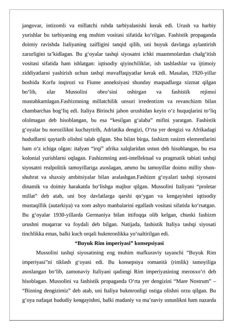 Mussolini davri Italiya tashqi siyosati va harbiy kengayishi 3