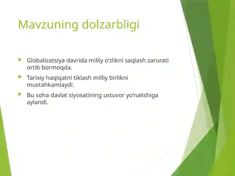 O‘zbekistonda milliy qadriyatlar va tarixini tiklash borasidagi islohotlar mazmuni 3