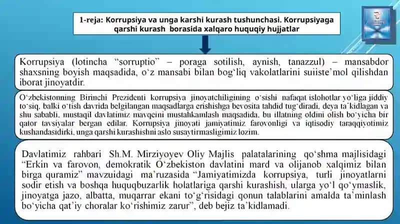 Korrupsiyaga Karshi Kurash - Fuqarolik Jamiiyatinirivojlantirishningustuvor Sharti 3