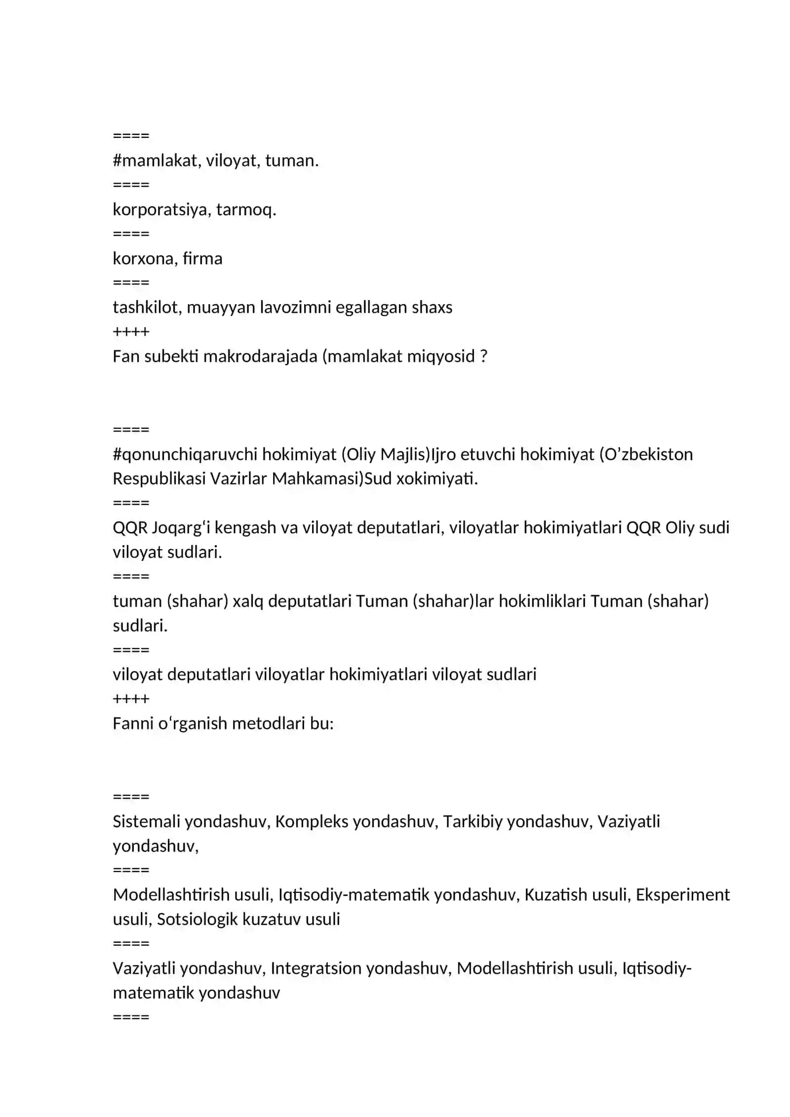 biznesda boshqaruv hisobi fanidan yakuniy savollari testlari 3