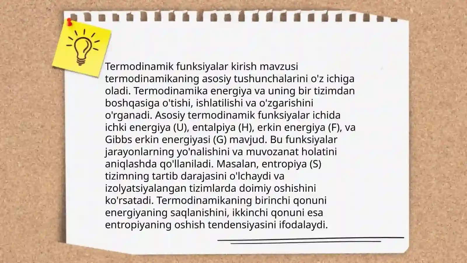 Termodinamik funksiyalar va muvozanat konstantalarini xisoblash usullari 3