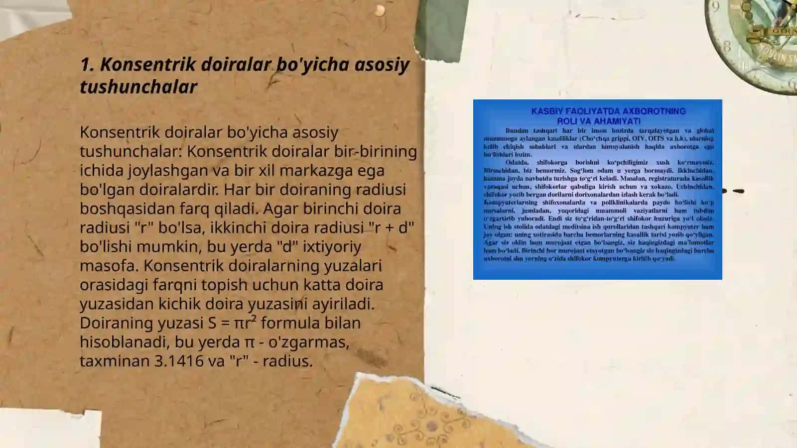 Konsentrlar bo'yicha geometriya elementlari 3