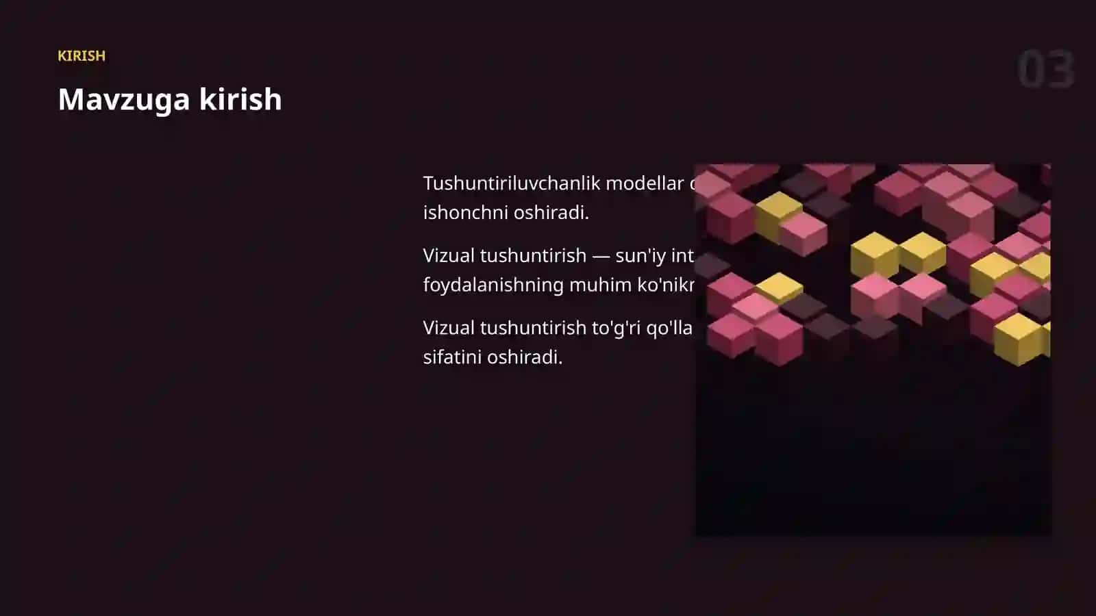 TUSHUNTIRILUVCHANLIK 3
