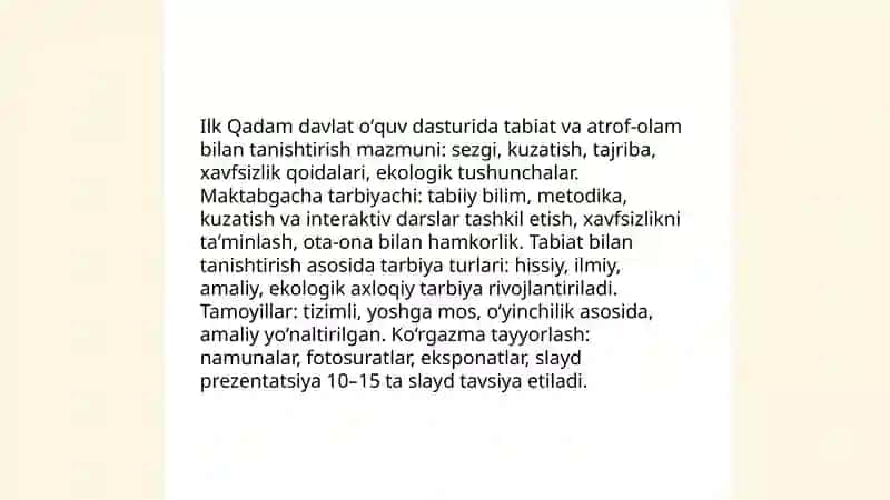 Ilk Qadam davlat òquv dasturi 3