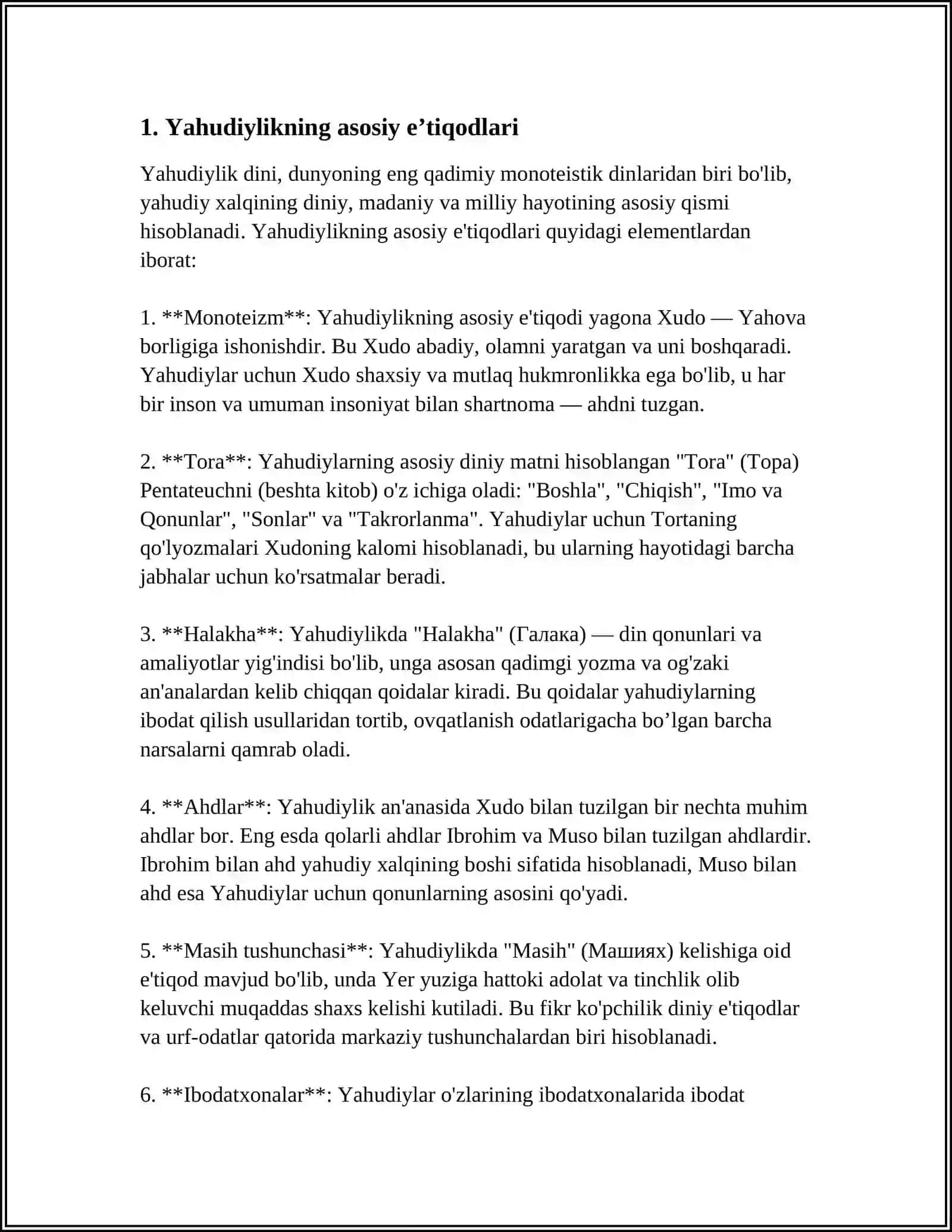 YAHUDIYLIK TAʼLIMOTI VA MUQADDAS KITOBI 3
