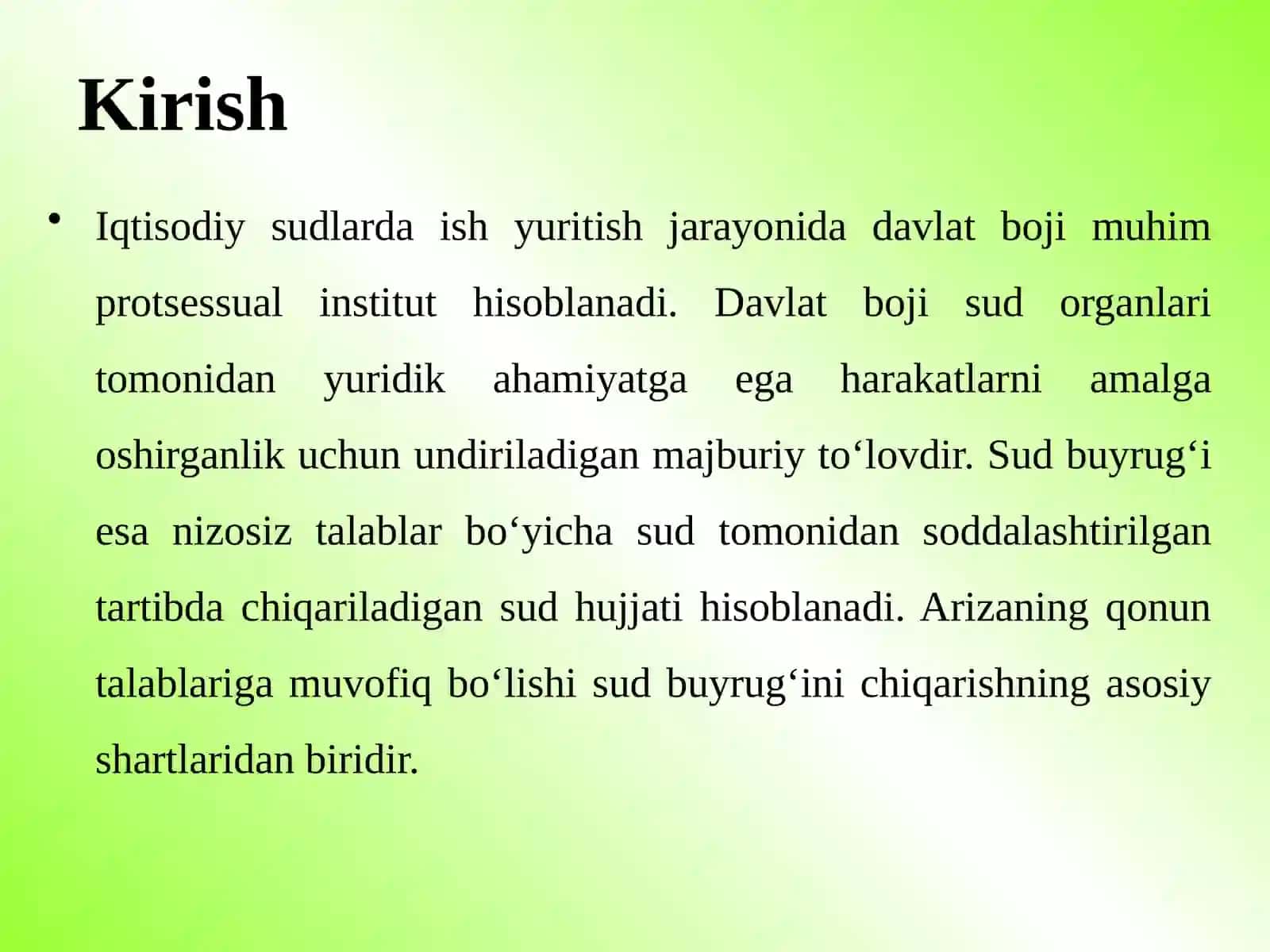 Davlat boji.Sud buyrug‘ini berish to‘g‘risidagi arizani qabul qilishni rad etish va qaytarish 3