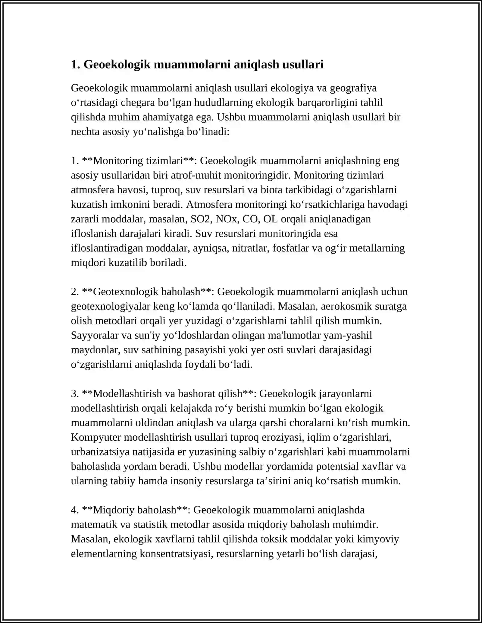 GEOEKOLOGIK MUAMMOLAR YECHIMINING ILMIY ASOSLARI 3