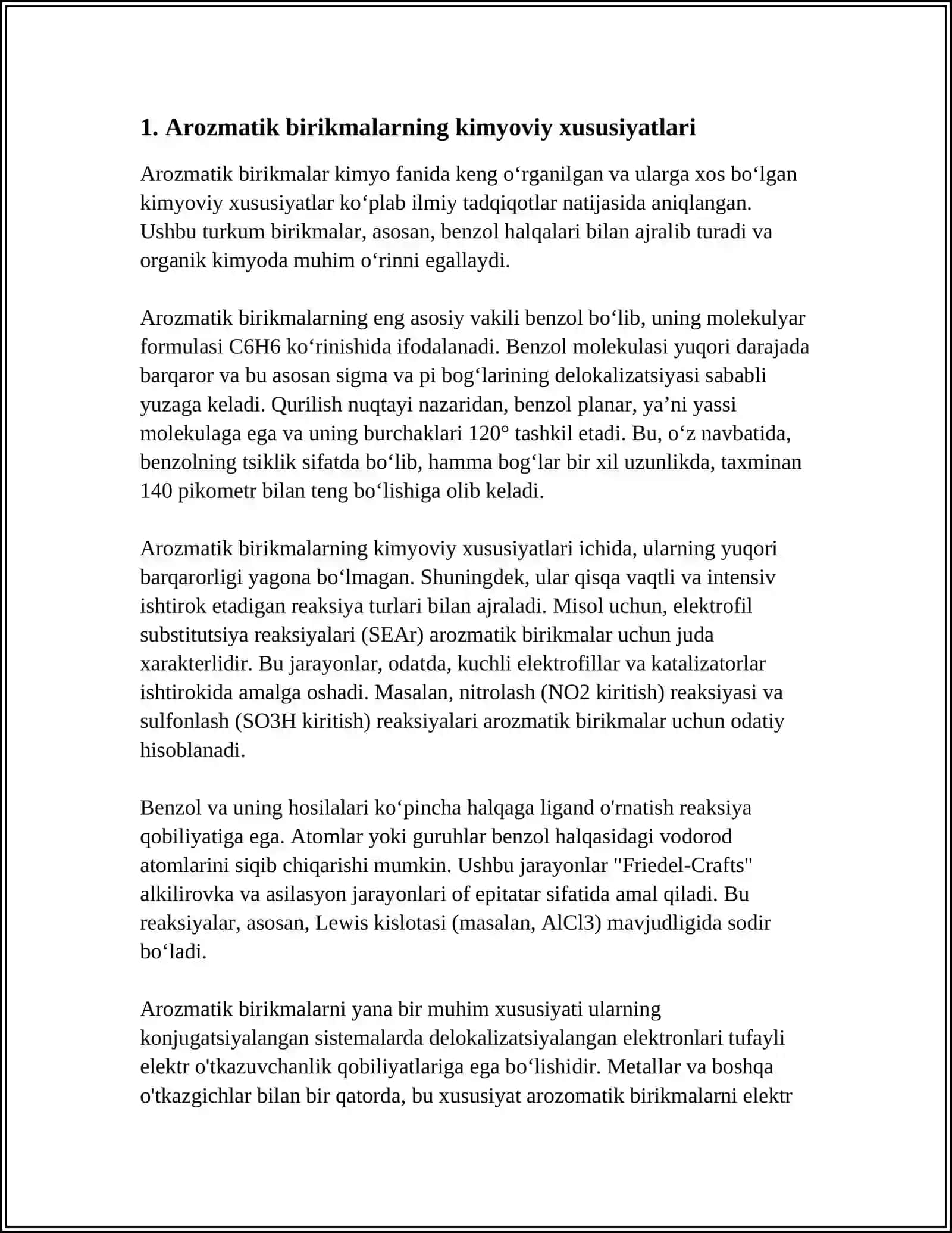 DORIVOR PREPARATLAR TARKIBIDAGI YETTI A'ZOLI ARAMATIK BIRIKMALAR 3