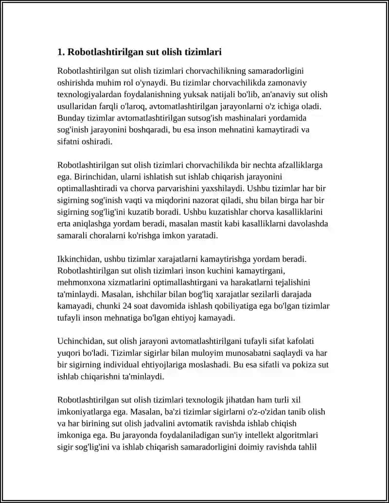 Robotlashtirilgan sut olish tizimlari 3