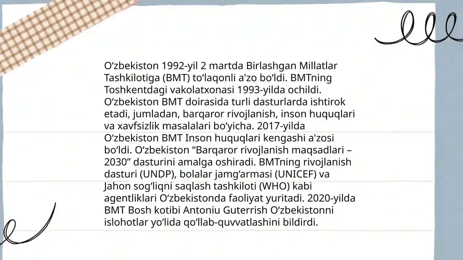 Oʻzbekistonning xalqaro tashkilotlar bilan hamkorlik aloqalari 3
