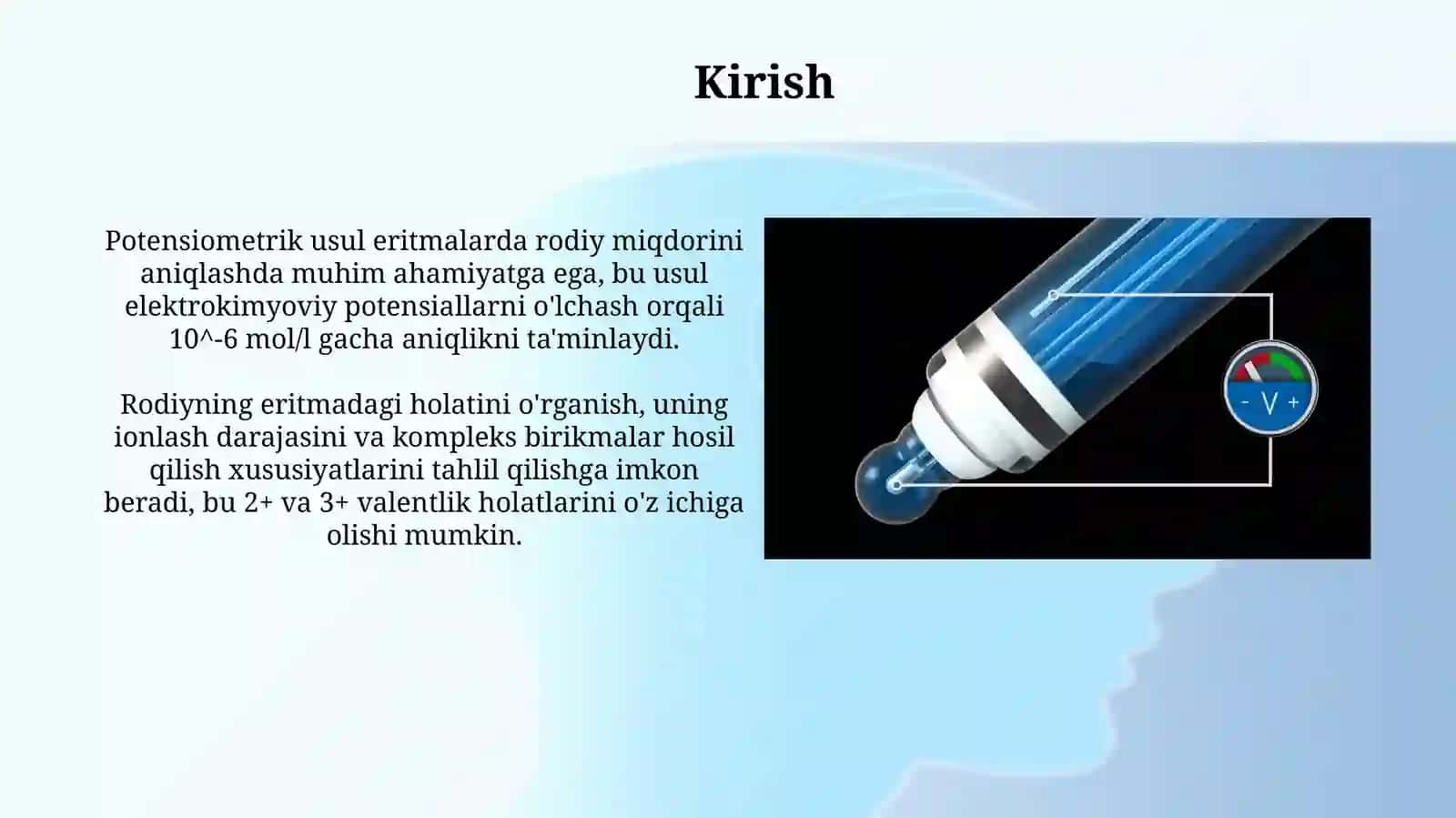 Potesiometrik usul bilan eritmalarda Rh ni aniqlash 3