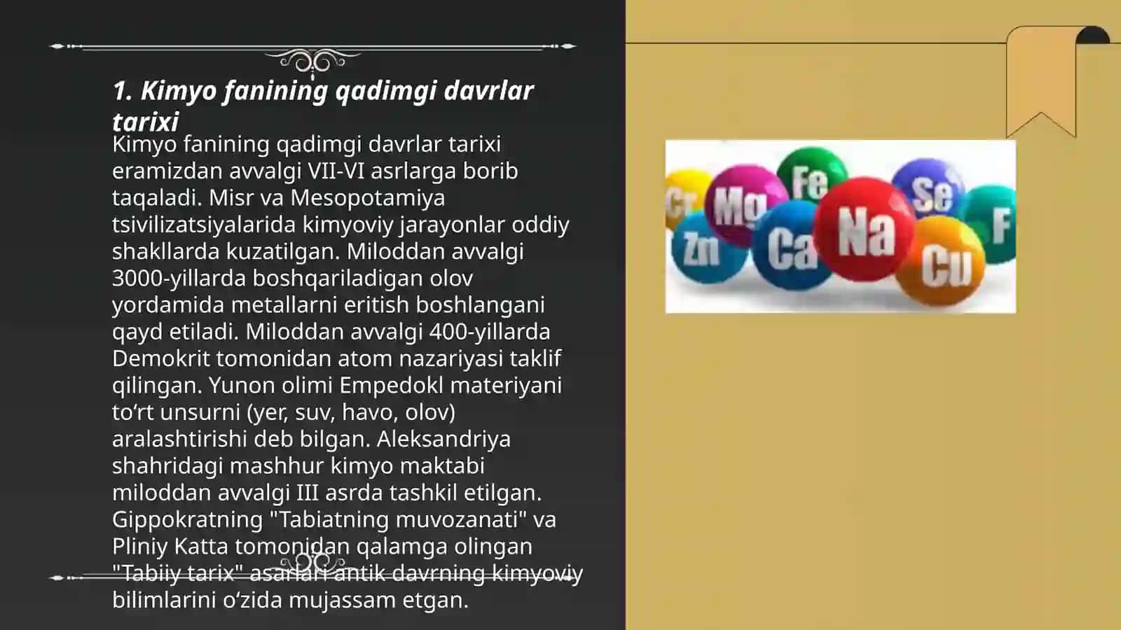 Kimyo fanini rivojlanish tarixi 3