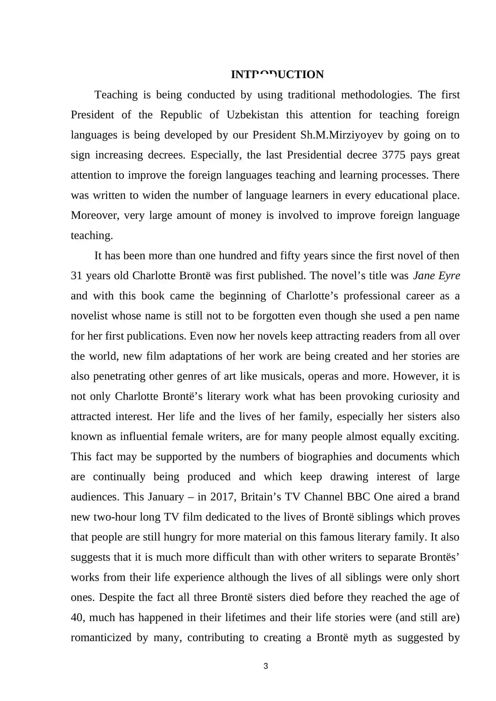Course Paper on Male Identity Formation in Ch.Bronte's Jane Eyre 3