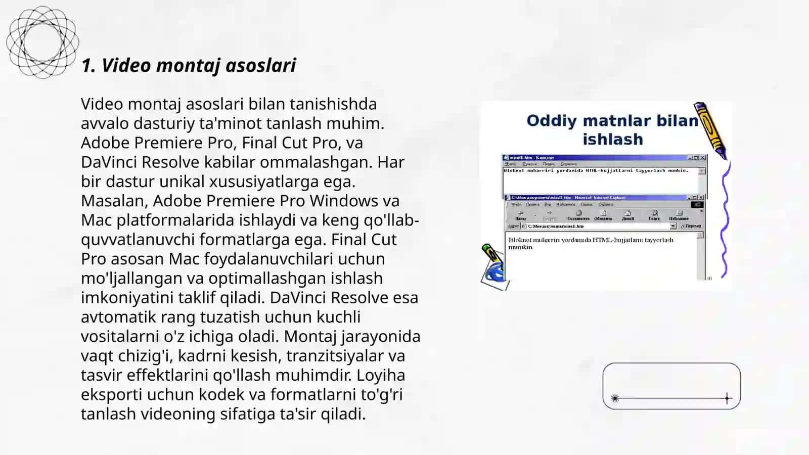 Videomontaj dasturlarida ishlash 3