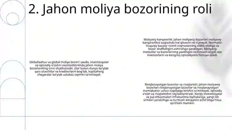 Jahon Iqtisodiyotining Globallashuvi Sharoitida Jahon Moliya Bozori Va Moliyaviy Tartibga Solish 3