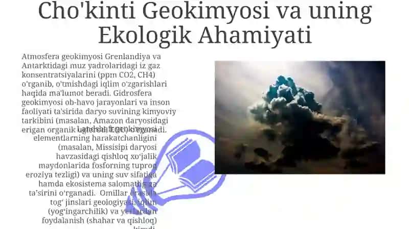 Atmosfera va gidrosfera geokimyosi. Landshaftlar geokimyosi 3