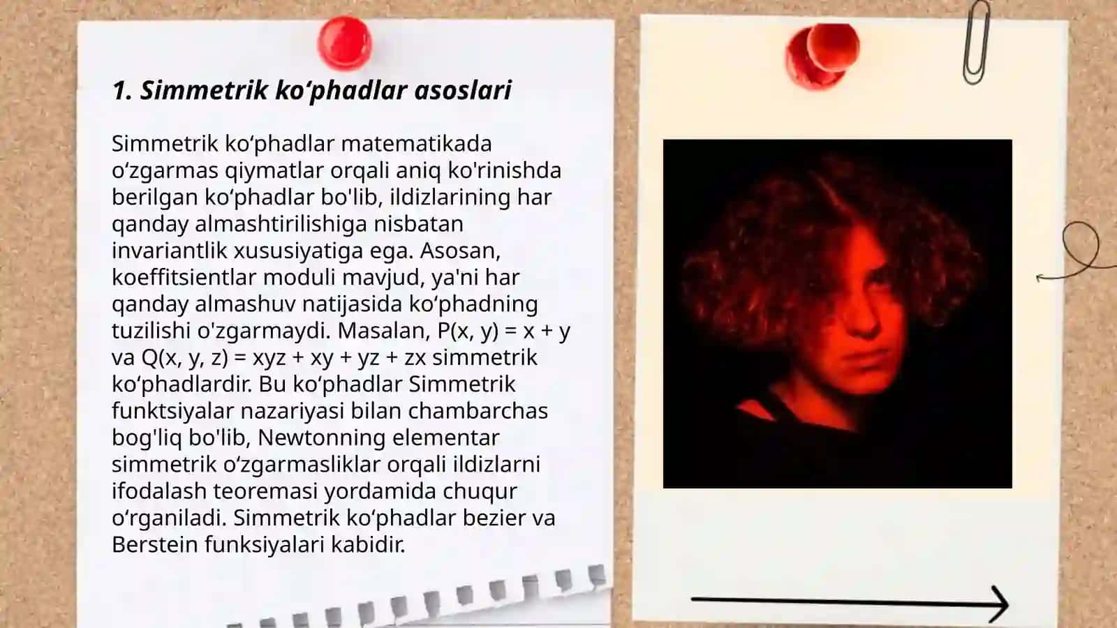 Simmetrik koʻphadlar haqidagi lemmalar va ularning isboti 3