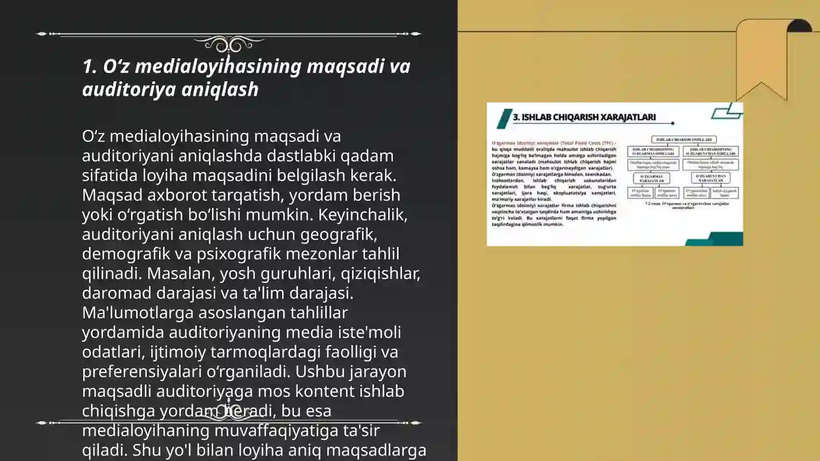 Oʻz medialoyihasini ishlab chiqarish va taqdim etish 3