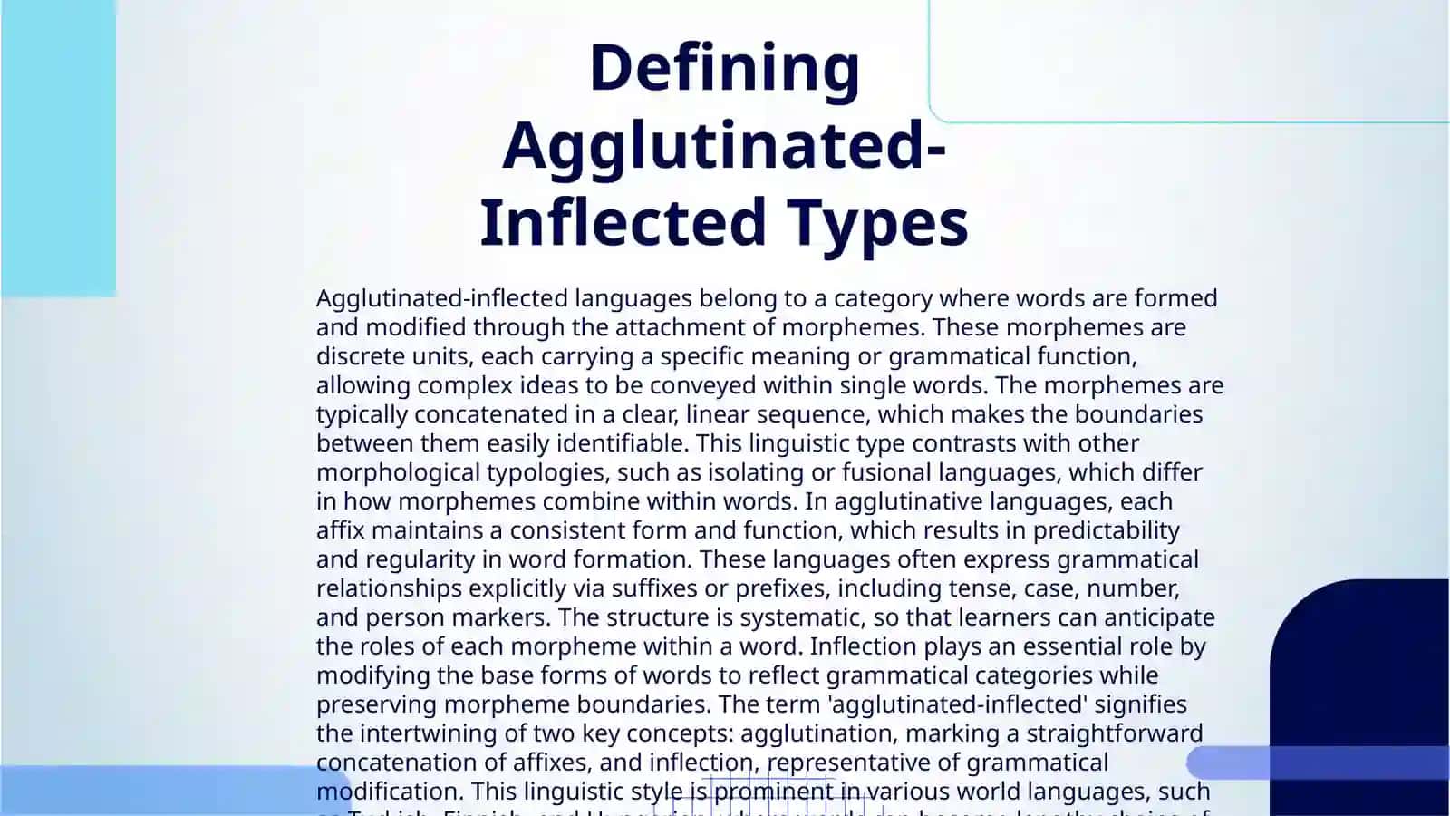 AGGLUTINATED -INFLECTED TYPE OF LANGUAGES 3