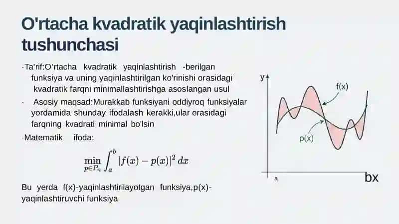 Trigonometrik funksiyalarni o'rtacha kvadratik ma'noda yaqinlashtirish 3