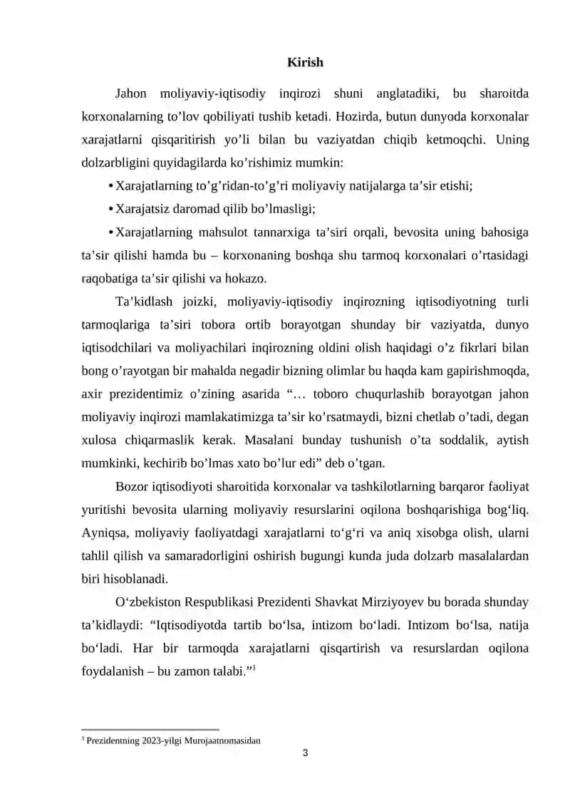 Moliyaviy faoliyat bo’yicha xarajatlarni hisobga olish 3