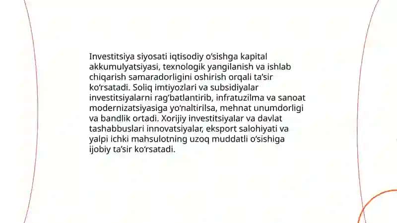 Investitsiya va investitsion siyosat 3