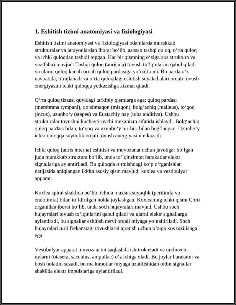 ESHITISH BIOFIZIKASI ELEMENTLARI KOXLEAR IMPLANTATSIYA ASOSLARI 3