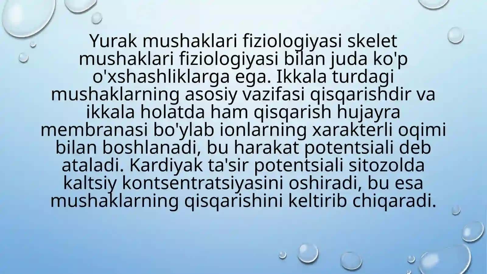 Yurak mushaklari fiziologik xossalari. Yurak muskullari qo’zg’alishi va qisqarish mexanizmi. 3