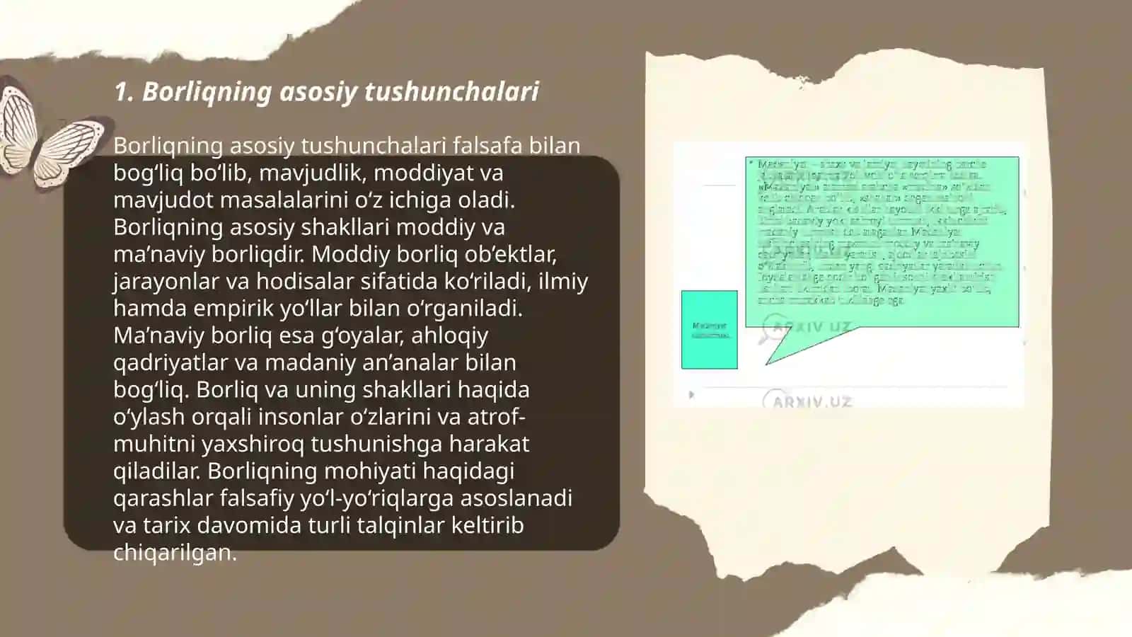 Borliq (Ontologiya) Rivojlanish falsafasi 3