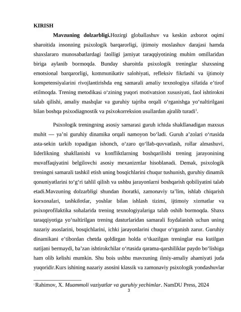 PSIXOLOGIK TRENINGNING ASOSIY BOSQICHLARI VA GURUHIY DINAMIKANING JARAYONLARI 3