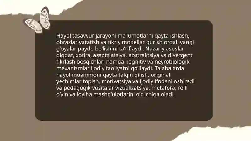 Hayolning talabalarda ijodkorlik qobiliyatini rivojlantirishda o'rn va ahamiyati 3