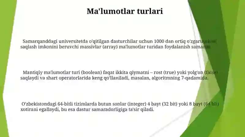 Algoritmlar va dasturlashning asosiy tushunchalari 3