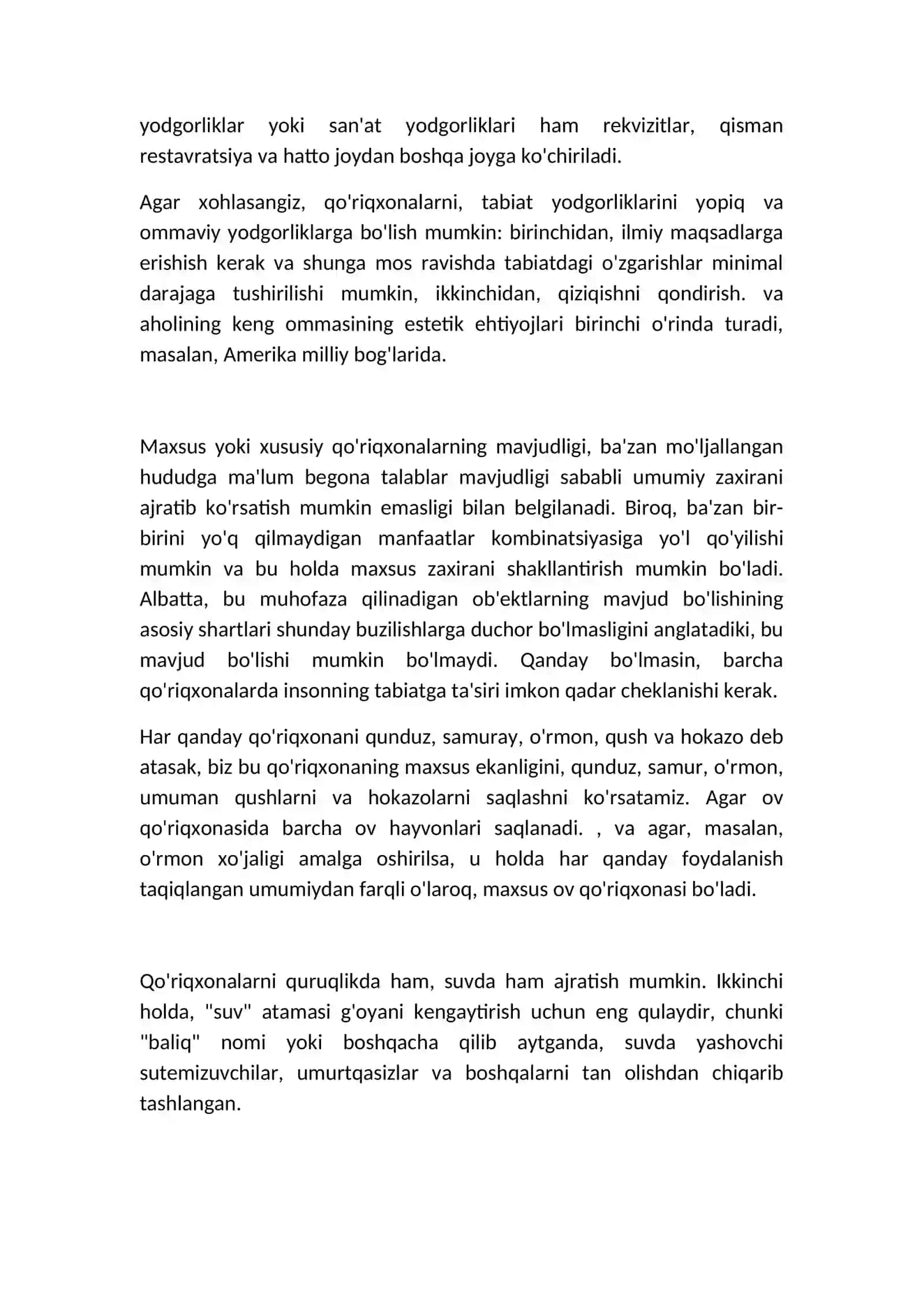 Qo'riqxonalarni tashkil etish va ularning faoliyatini o'rganish 3