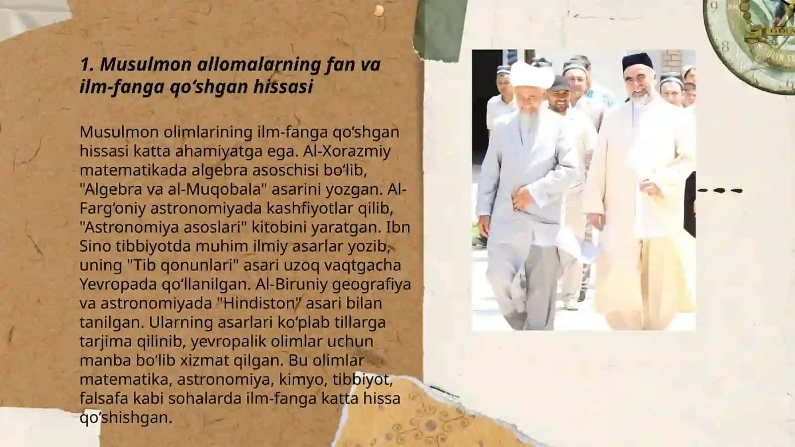 Musulmon allomalarining jahon ilm fan rivojiga qoshgan hissasi 3