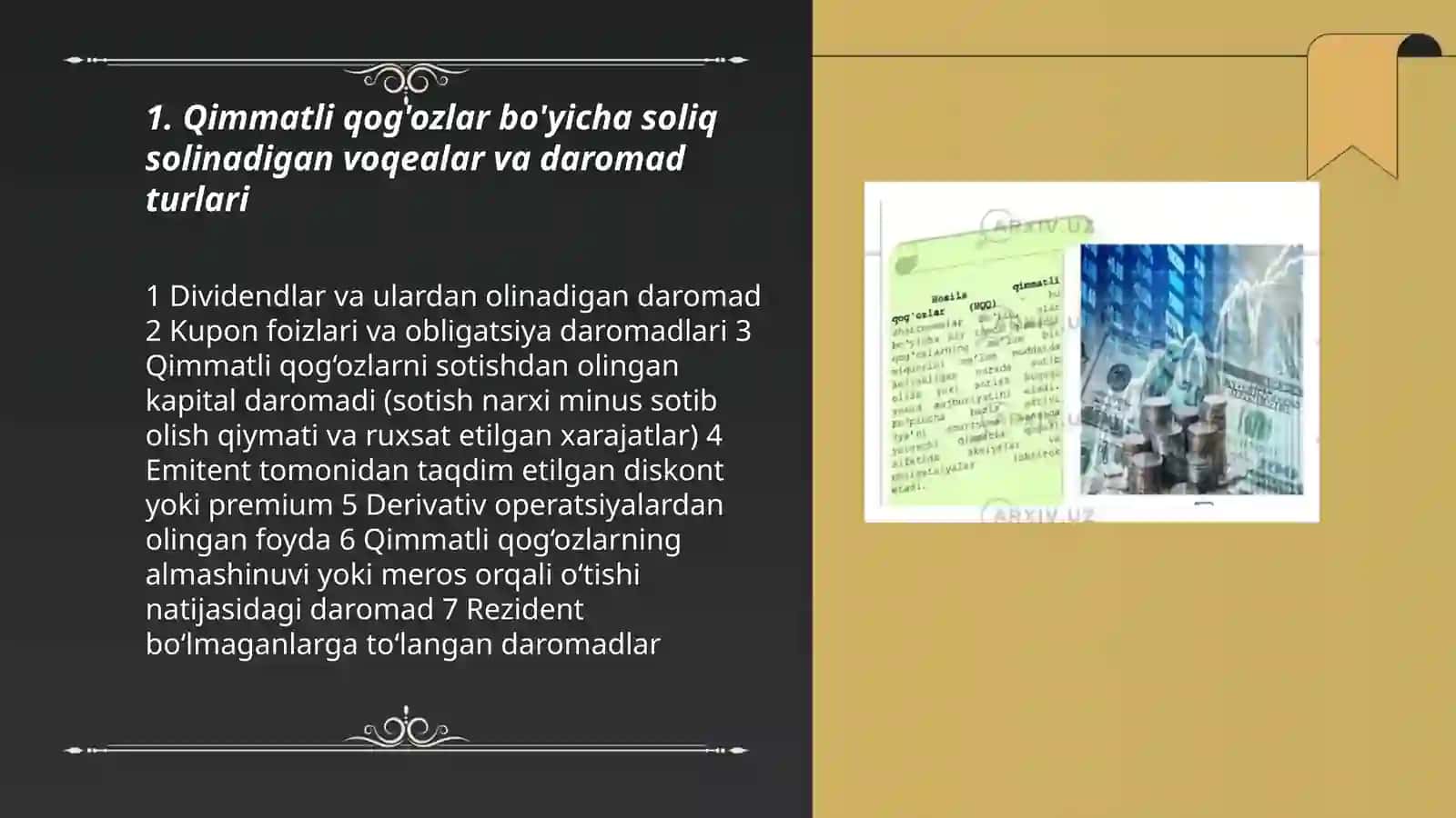 Qimmatli qog'ozlar bilan operatsiyalar bo'yicha soliqni hisoblash 3