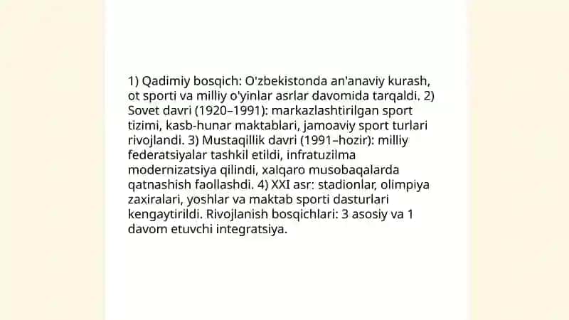 Sport o'yinlarining O'zbekistonda rivojlanishi 3