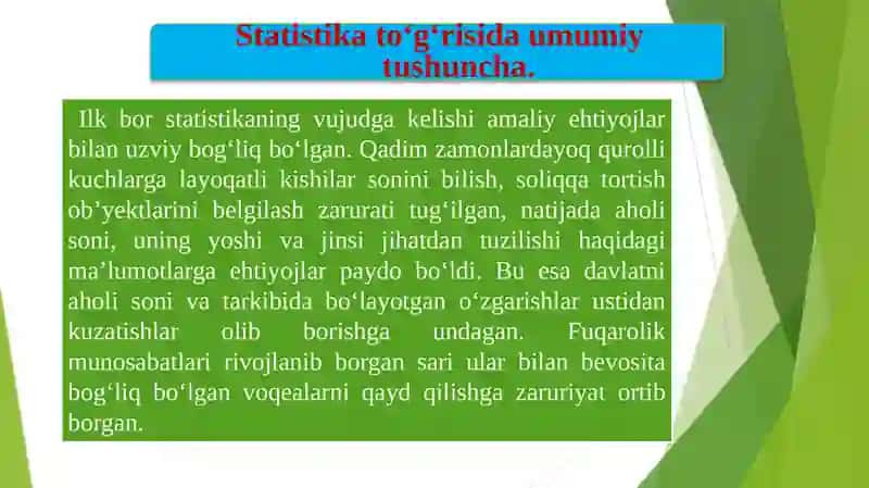STATISTIKA FANIGA KIRISH 3