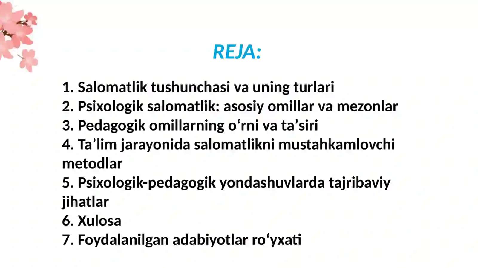 Salomatlikni taʼminlovchi zarur psixologik-pedagogik omillar.Psixologiya va pedagogika 3