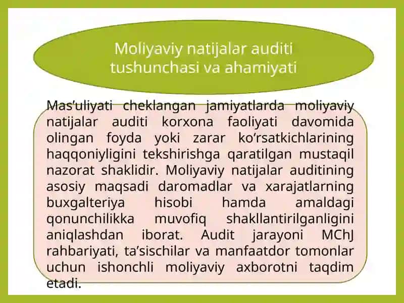 Ma'sulyati cheklangan jamiyatlarda moliyaviy natijalar auditi 3