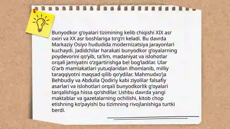 Bunyodkor gʻoyalari tizimi 3