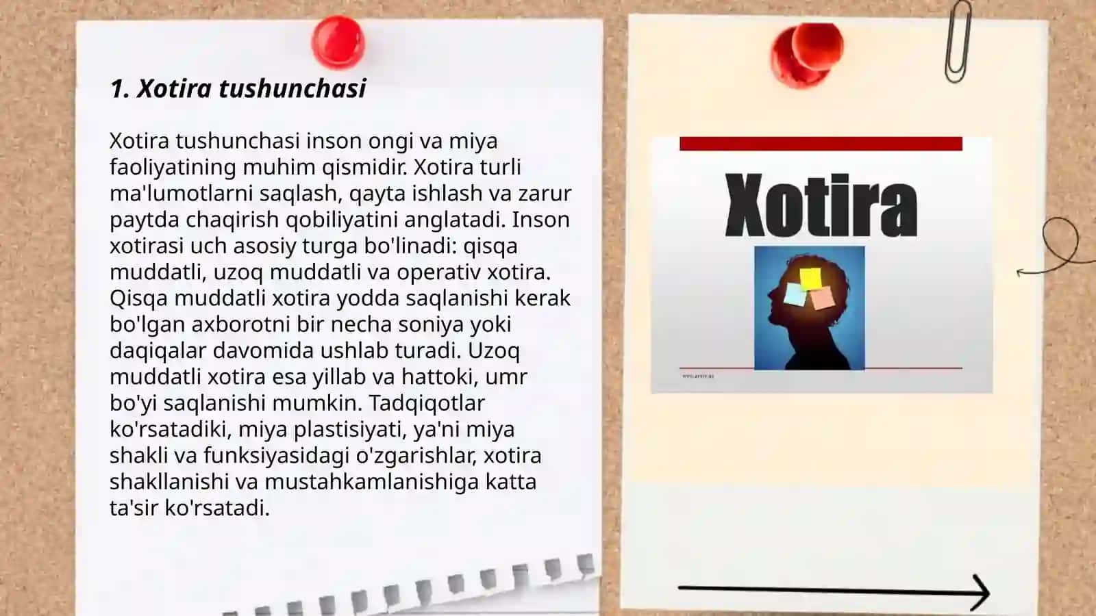 Xotira haqida tushuncha xotira va uning turlari 3