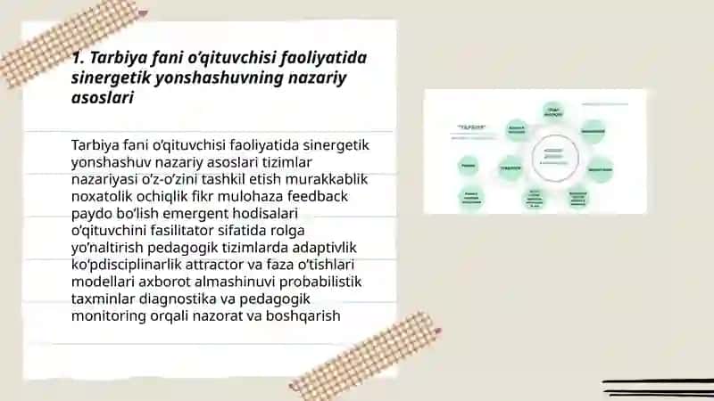Tarbiya fani o’qituvchisi faoliyatida sinergetik yonshashuvning o’rni 3